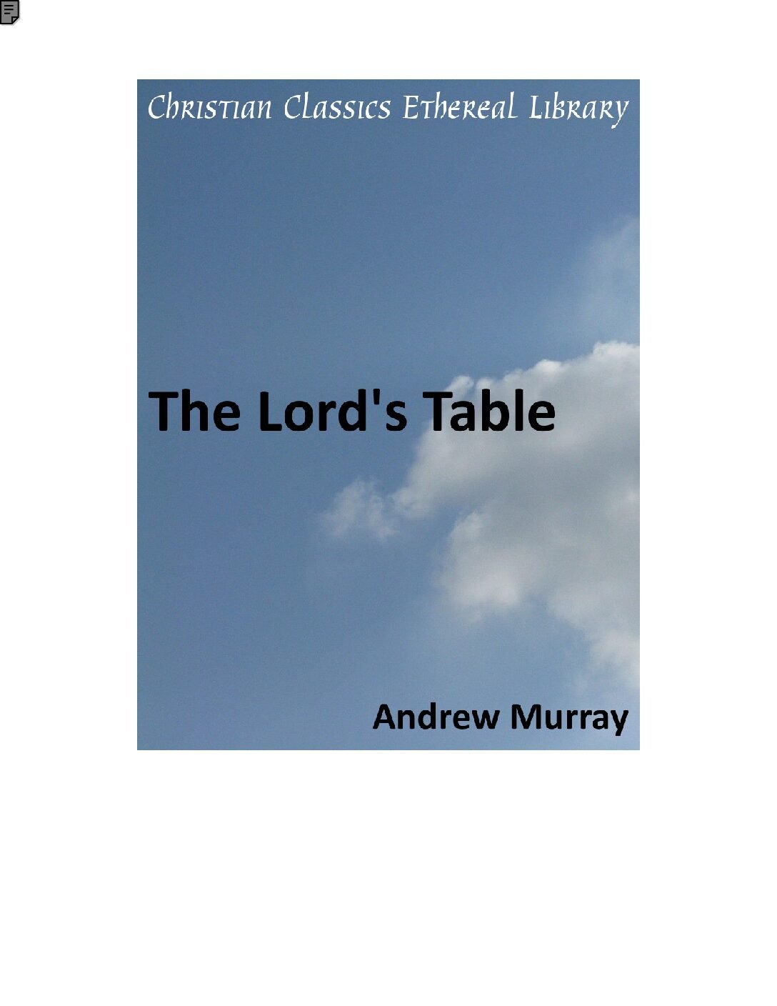 The Lord's Table Andrew Murray The Lord's Table Andrew Murray - Image 1
