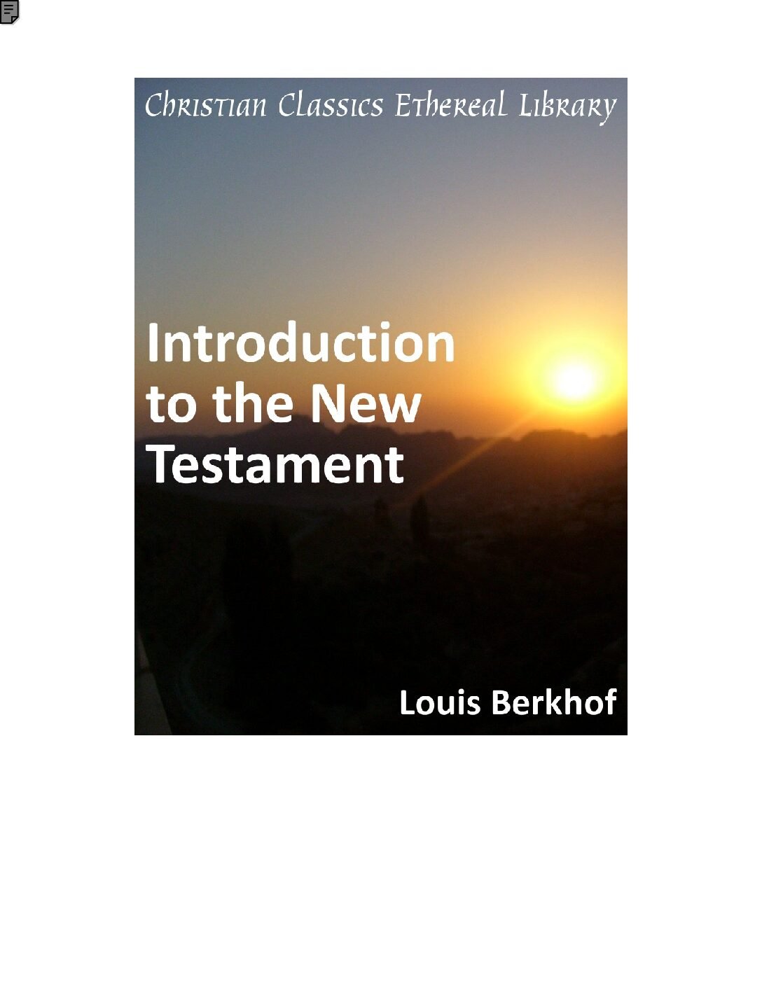 newtestament Introduction to the New Testament by Louis Berkhof - Image 1