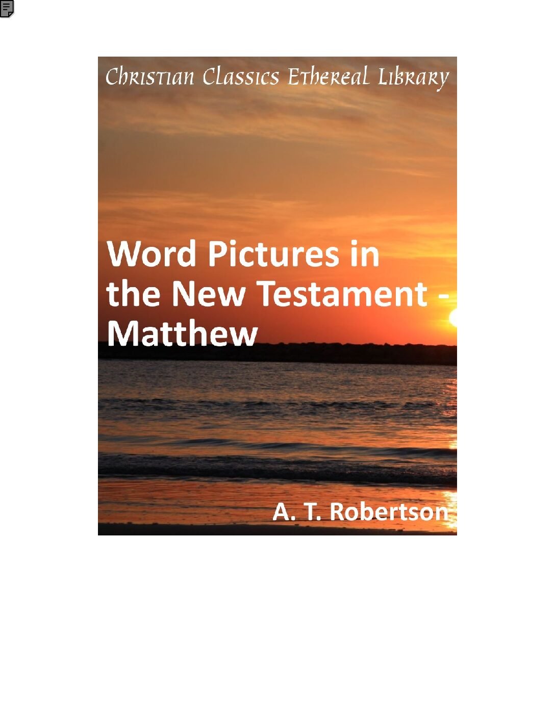 wp_matt Word Pictures in the New Testament- Matthew by A. T. Robertson - Image 1
